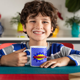 Mug Superhero Kids Comic Book Nom personnalisé