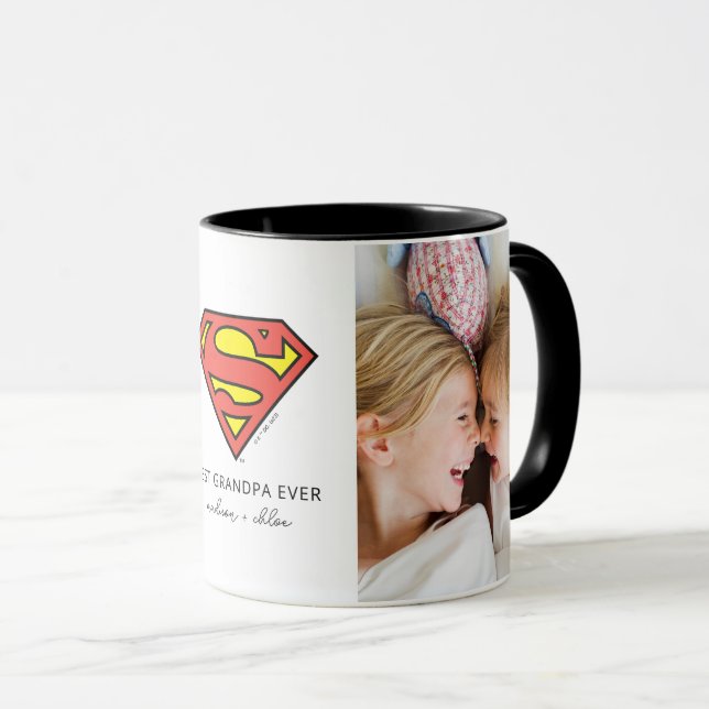 Mug Superman S-Shield | Meilleure photo de grand-père (Devant droit)