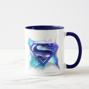 Mug Superman Stylisé   Logo en cristal bleu blanc