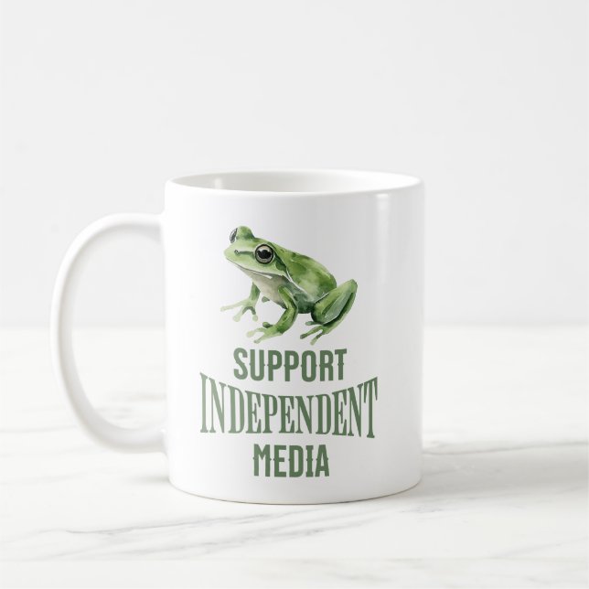 Mug Support Independent Media Frog Watercolor (Gauche)