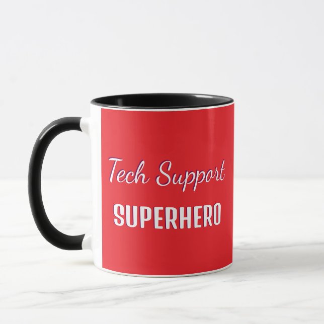 Mug Support technique Superhero Funny Humour Monogramm (Gauche)