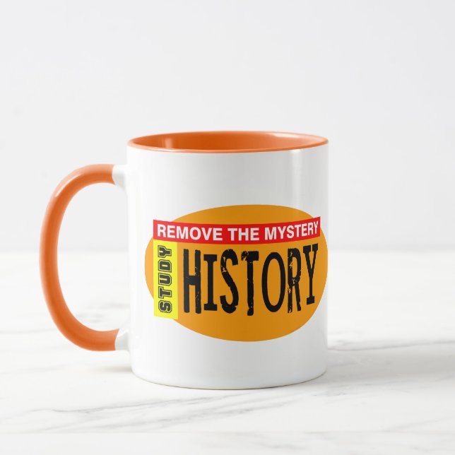 Mug Supprimer Mystère Histoire Orange Oval (Gauche)