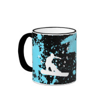 surf des neiges avec des oiseaux