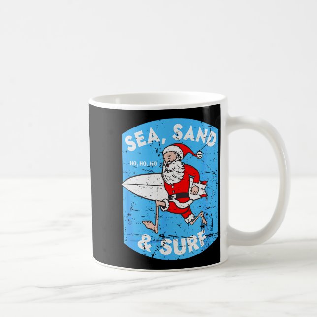 Mug Surfing Santa - Christmas Surfboarding Santa Claus (Droite)