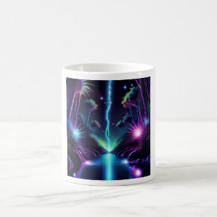 Mug Surreal Landscape Lightkes Neon Stream