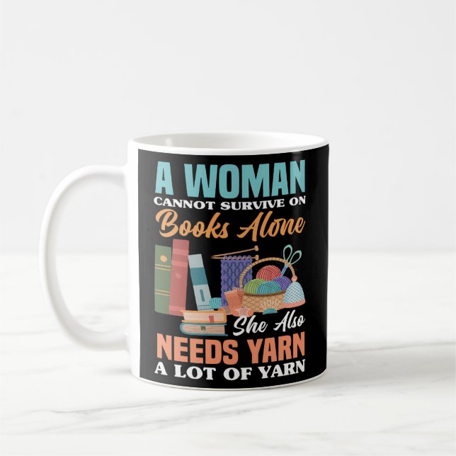 Mug Survit Sur Le Tricot De Fils De Livres (Gauche)
