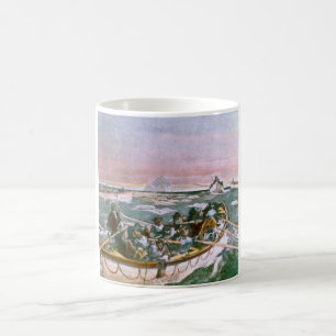 Mug Survivants titaniques de RMS dans des canots de