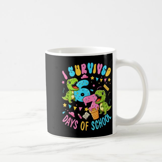 Mug Survived 67 Days Of School T-rexes Funny Six Seven (Droite)