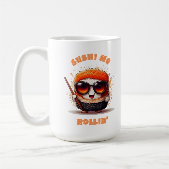 Mug Sushi Me Rollin’ - Funny Kawaii Caractère Sushi (Gauche)