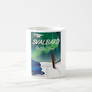 Mug svalbard Norvège Lampes du Nord affiche de voyage