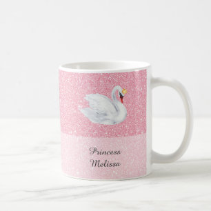 Mug Swan Princess Monogram Parties scintillant argent