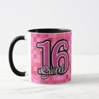 Mug Sweet 16 Photo Rose Anniversaire Café Super Cute C