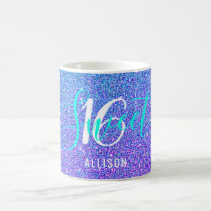 Mug Sweet 16 Turquoise Purple Parties scintillant Nom 