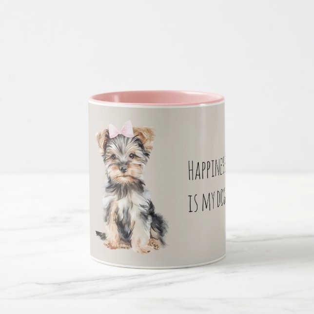 Mug Sweet Brown Puppy Dog with Bow (Centre)