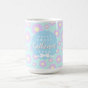 Mug Sweet Daisy Baby Pastel bleu rose jaune