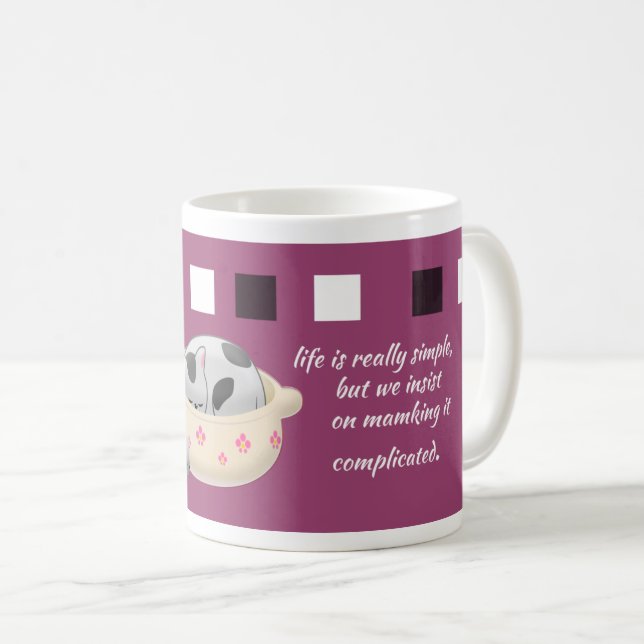 Mug Sweet Dreams : Citation de vie positive avec chat  (Devant droit)