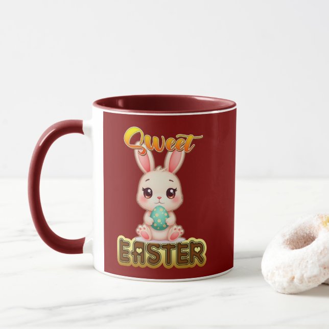 Mug Sweet Easter Bunny – Cute Chocolate - caneca (Avec donut)