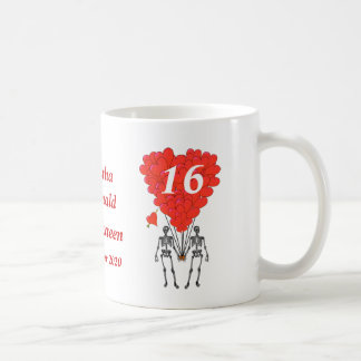 Mug Sweet sixteen de squelette gothique personnalisé