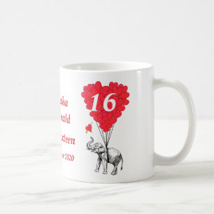 Mug Sweet sixteen d'éléphant personnalisé