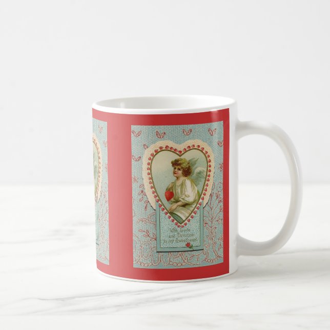 Mug Sweet tiny hearts Valentine on faux lace (Droite)