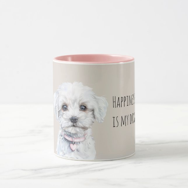 Mug Sweet White Puppy Dog (Centre)