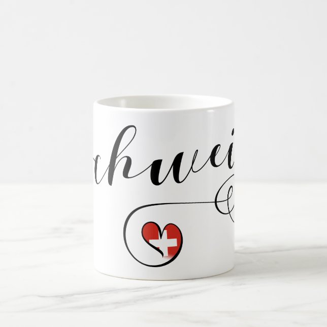 Mug Swiss Flag Heart, Schweiz, Suisse (Centre)