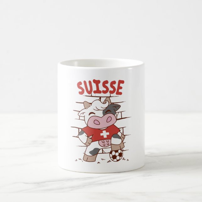 Mug Swiss Soccer Cow Football Fan Switzerland Flag (Centre)