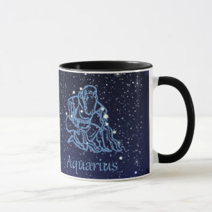 Mug Symbole Aquarius Constellation et Zodiaque avec ét