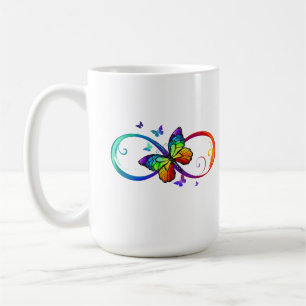 Mug Symbole arc-en-ciel et papillons multicolores Infi