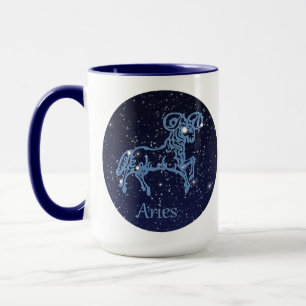 Mug Symbole Aries Constellation et Zodiac avec étoiles