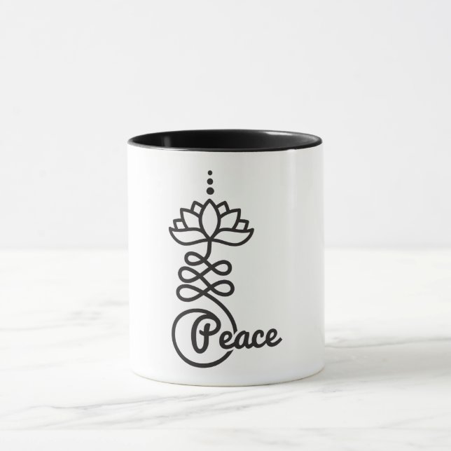 Mug Symbole bouddhiste Unalome Lotus pour la paix (Centre)
