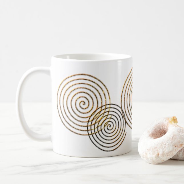 Mug Symbole celtique spirale or métallique (Avec donut)