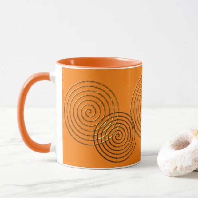 Mug Symbole celtique spirale or métallique (Avec donut)