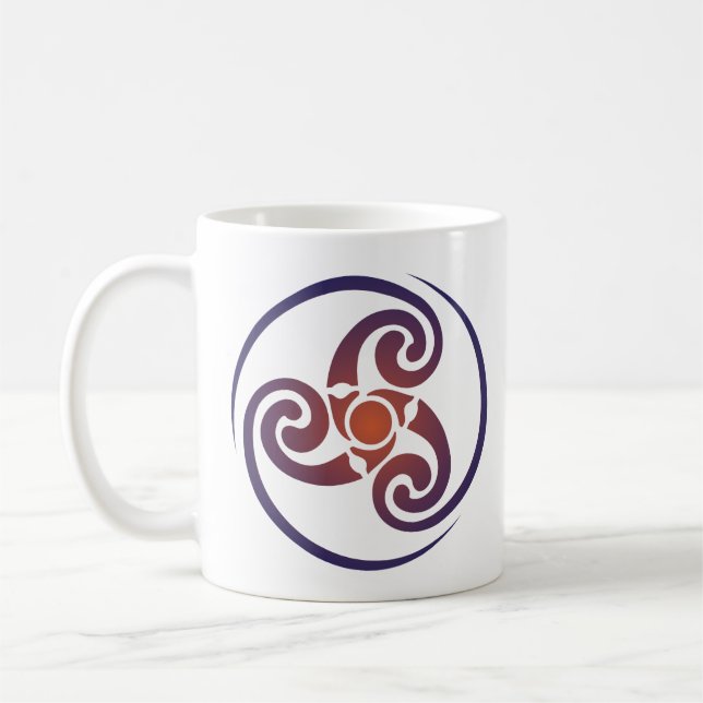 Mug Symbole Celtique Triskele, Triple Spiral, Triskeli (Gauche)