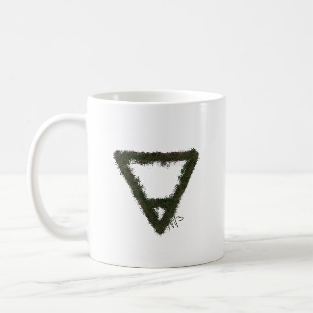 Mug Symbole d'alchimie de l'élément rocheux de la Terr (Gauche)