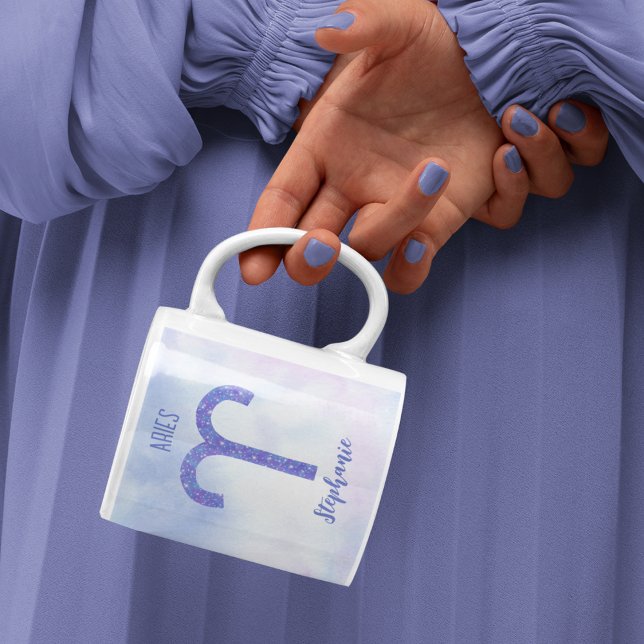 Mug SYMBOLE D'Astrologie Pretty Aries Personnalisé Pur (Créateur téléchargé)