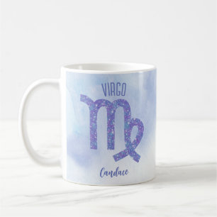 Mug Symbole d'astrologie Virgo personnalisé violet