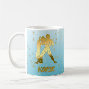 Mug Symbole d'astrologie zodiaque Gold Aquarius Horosc