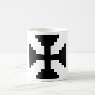 Mug Symbole de croix noire en art pixelisé