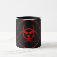 Symbole de danger biochimique cool rouge et noir