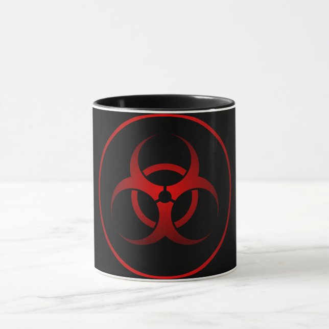 Mug Symbole de danger biochimique cool rouge et noir (Centre)