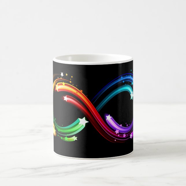 Mug Symbole de l'infini des comètes arc-en-ciel (Centre)