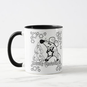 Mug Symbole de Noël et Nouvel An Souris Dessin animé m