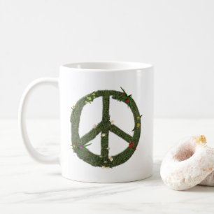 Mug SYMBOLE DE PAIX DES FLEURS D'Herbe Réelles Hippie 