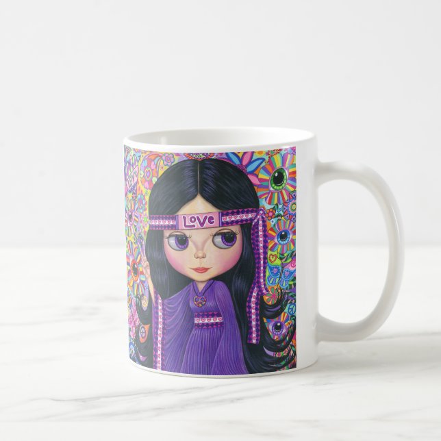 Mug Symbole de paix enfant Fleur Fleur d'amour Hippie (Droite)