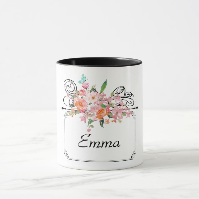 Mug Symbole de penderie à fleurs victorienne Bouquet v (Centre)