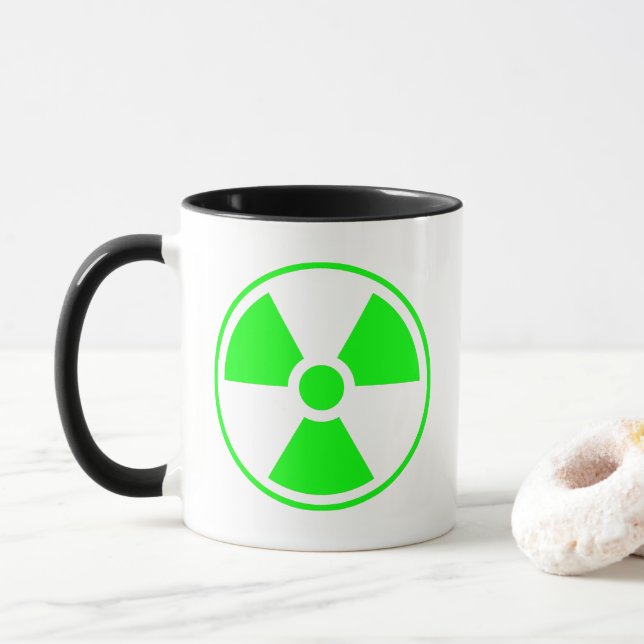 Mug Symbole de rayonnement radioactif nucléaire en ver (Avec donut)