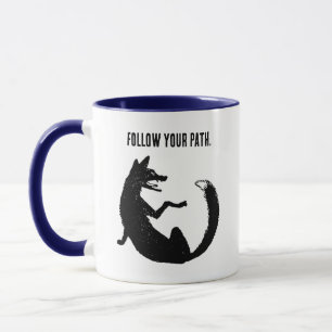Mug Symbole de tatouage tribal renard noir et blanc