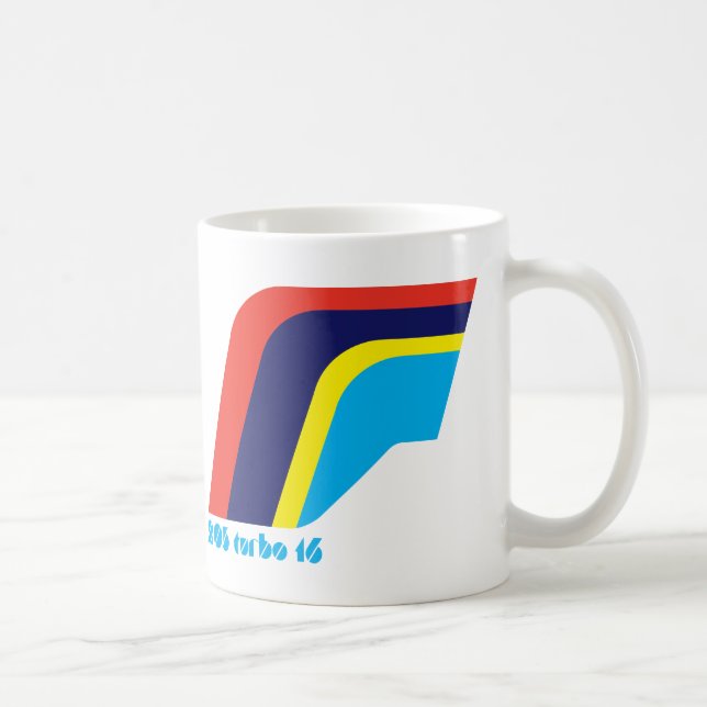 Mug Symbole de voiture du rallye Turbo Peugeot 205 (Droite)