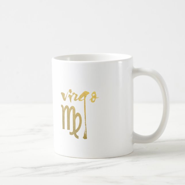 Mug Symbole de zodiaque de Vierge de feuille d'or de (Droite)